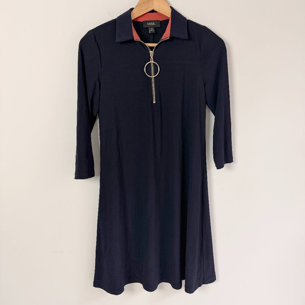 2/$30 MSK Navy Collar Mini Dress XS